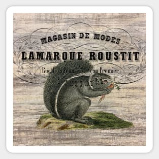 Dark Academia french country scripts woodland animal squirrel Sticker